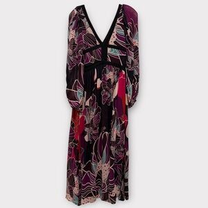 Anthropologie Let Me Be Floral Midi Dress Size XS